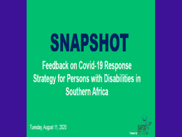 SAFOD COVID-19 Survery Snapshot Results - August 2020