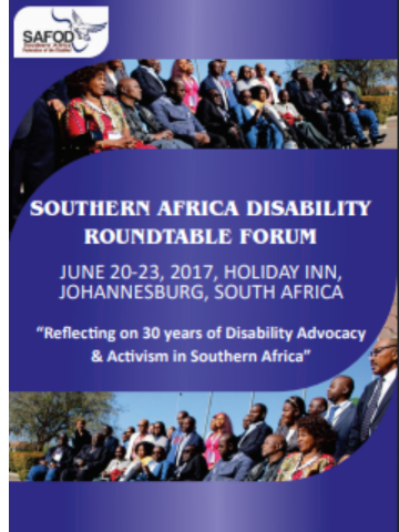 Southern Africa Disability Roundtable Forum Report 2017 cover